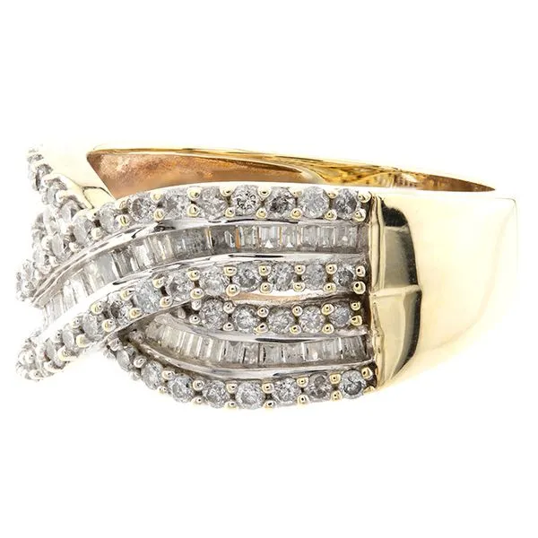 10K Yellow Gold Diamond Crossover Ring Image 2 John Anthony Jewellers Ltd. Kitchener, ON