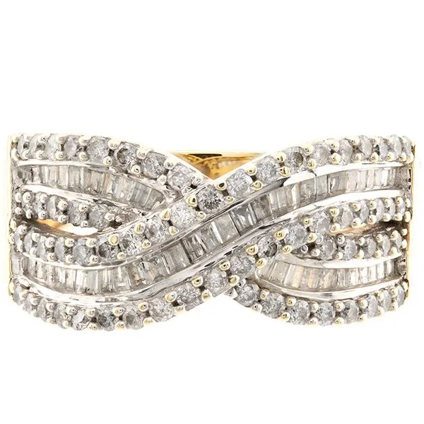 10K Yellow Gold Diamond Crossover Ring John Anthony Jewellers Ltd. Kitchener, ON