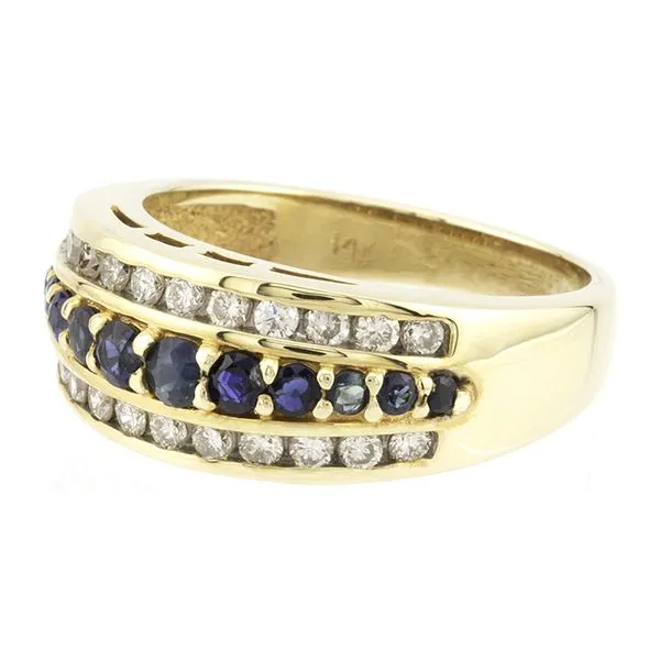 Estate 14K Yellow Gold Blue Sapphire and Diamond Ring Image 2 John Anthony Jewellers Ltd. Kitchener, ON