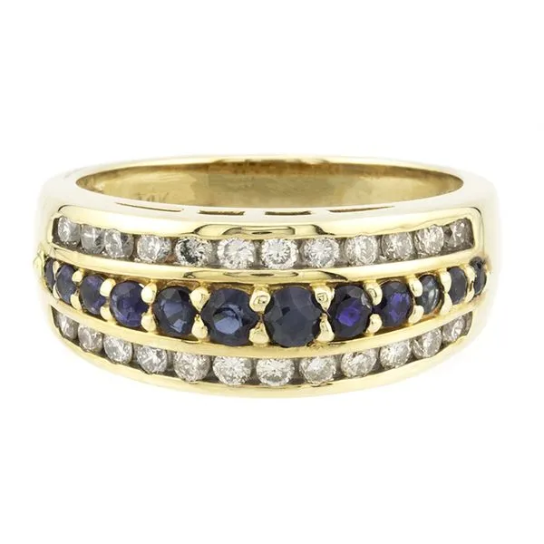 Estate 14K Yellow Gold Blue Sapphire and Diamond Ring John Anthony Jewellers Ltd. Kitchener, ON