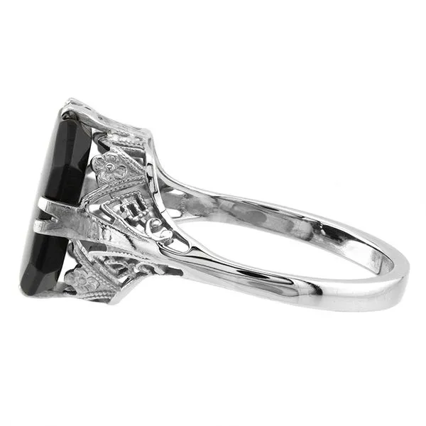 Estate 18K White Gold Onyx Ring Image 3 John Anthony Jewellers Ltd. Kitchener, ON