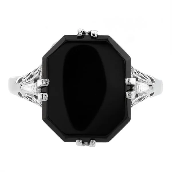 Estate 18K White Gold Onyx Ring John Anthony Jewellers Ltd. Kitchener, ON