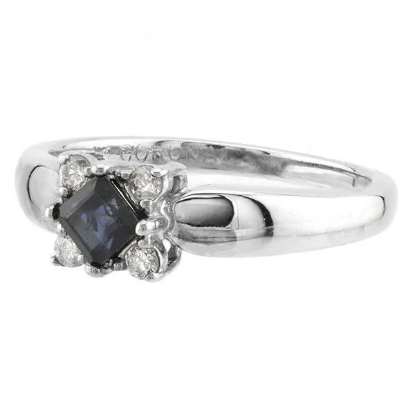 14K White Gold Blue Sapphire and Diamond Ring Image 2 John Anthony Jewellers Ltd. Kitchener, ON