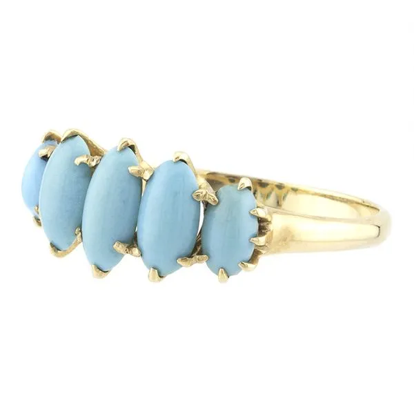 Estate 10K Yellow Gold Turquoise Ring Image 2 John Anthony Jewellers Ltd. Kitchener, ON