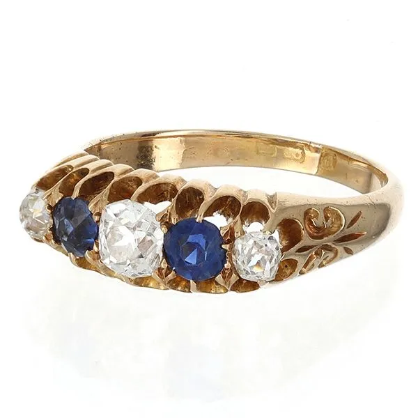 Estate Antique 18K Yellow Gold Sapphire and Diamond Ring Image 2 John Anthony Jewellers Ltd. Kitchener, ON