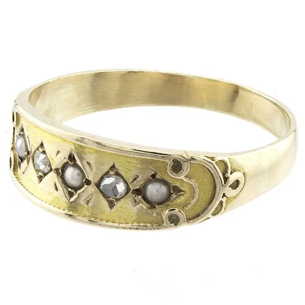 10K Yellow Gold Seed Pearl and Diamond Ring Image 2 John Anthony Jewellers Ltd. Kitchener, ON