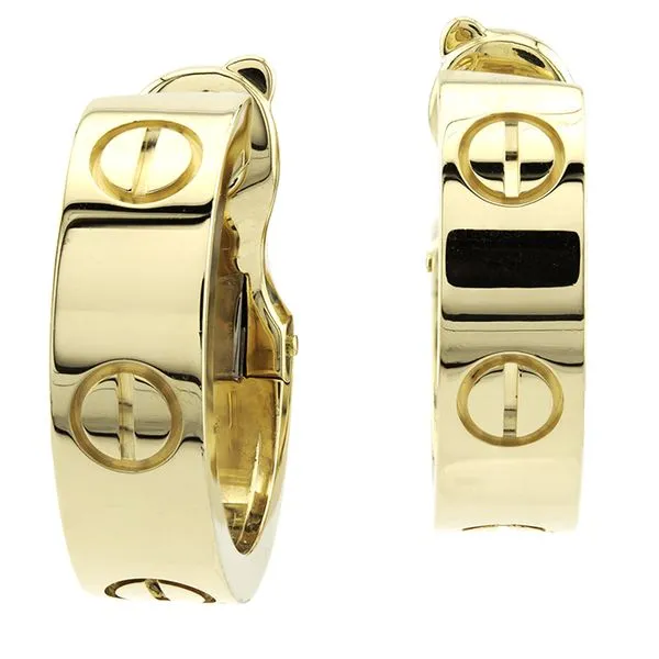 Estate 18K Yellow Gold Cartier Love Hoop Earrings John Anthony Jewellers Ltd. Kitchener, ON