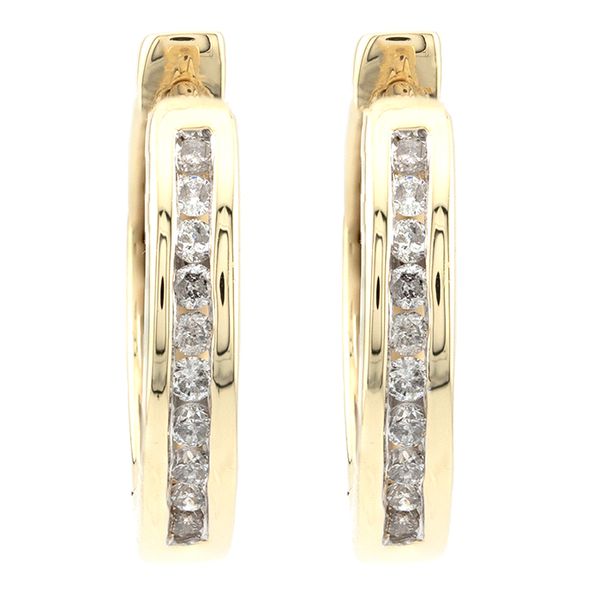 10K Yellow Gold Diamond Huggie Earrings John Anthony Jewellers Ltd. Kitchener, ON