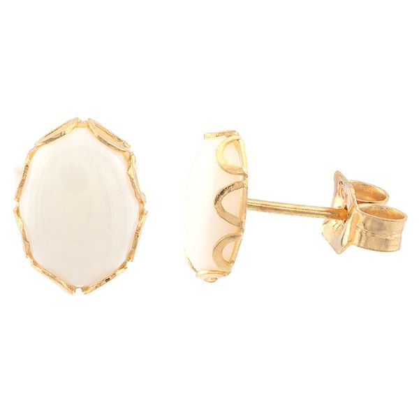 10K Yellow Gold Stud Earrings with White Opals John Anthony Jewellers Ltd. Kitchener, ON