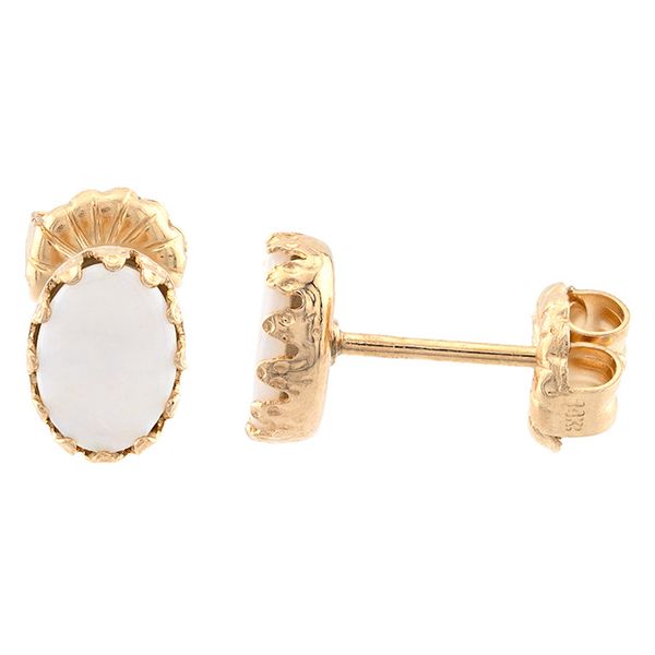 14K Yellow Gold Stud Earrings with White Opals John Anthony Jewellers Ltd. Kitchener, ON