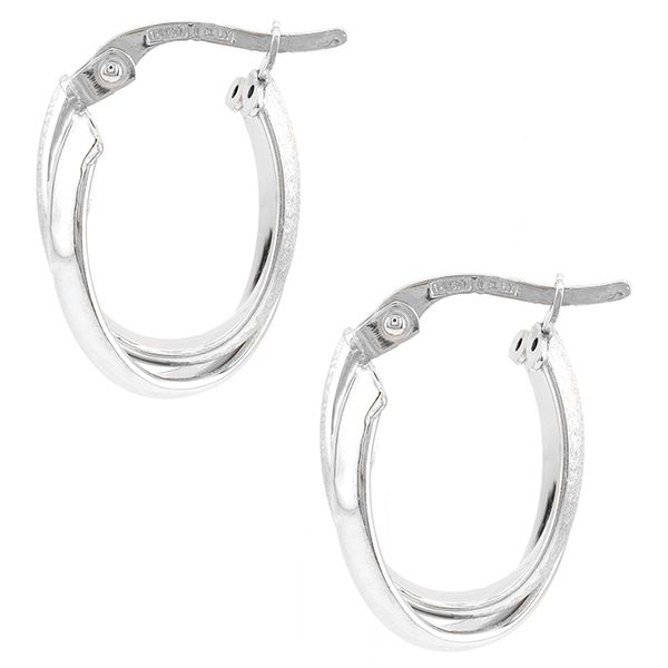 14K White Gold Twisted Hoop Earrings Image 2 John Anthony Jewellers Ltd. Kitchener, ON