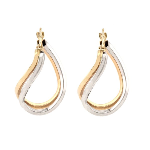 10K Two-Tone Gold Medium Hoop Earrings Image 2 John Anthony Jewellers Ltd. Kitchener, ON