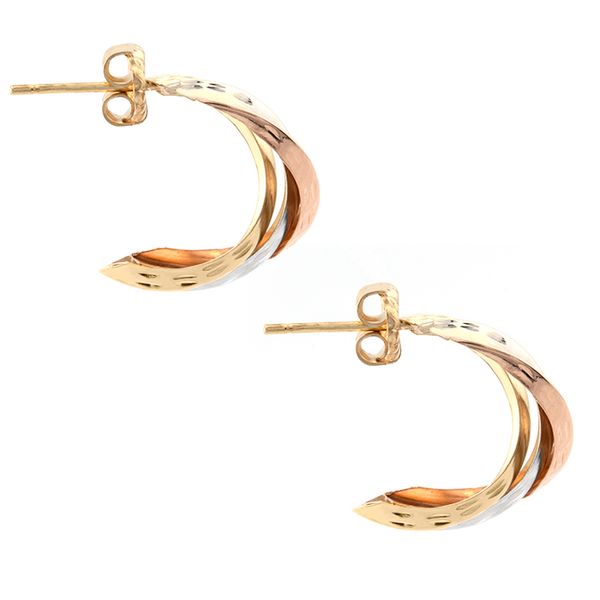14K Tri-Tone Gold Friction Back Earrings John Anthony Jewellers Ltd. Kitchener, ON
