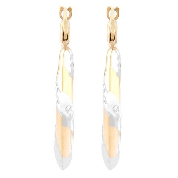 10K Two-Tone Gold Medium Hoop Earrings Image 2 John Anthony Jewellers Ltd. Kitchener, ON