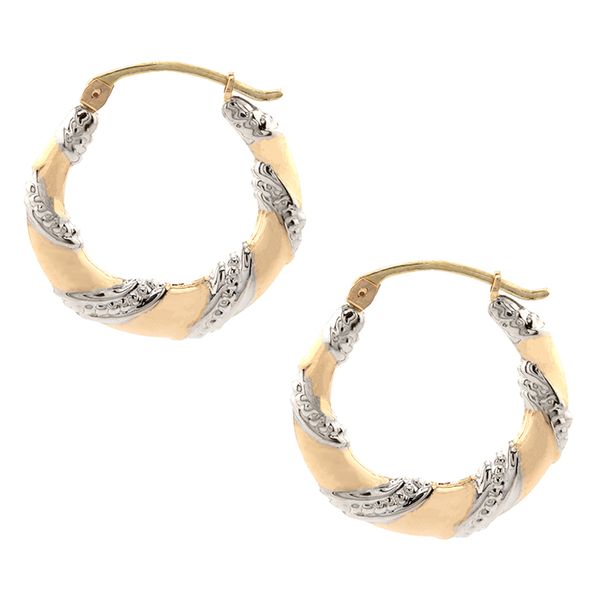 10K Two-Tone Gold Medium Hoop Earrings John Anthony Jewellers Ltd. Kitchener, ON