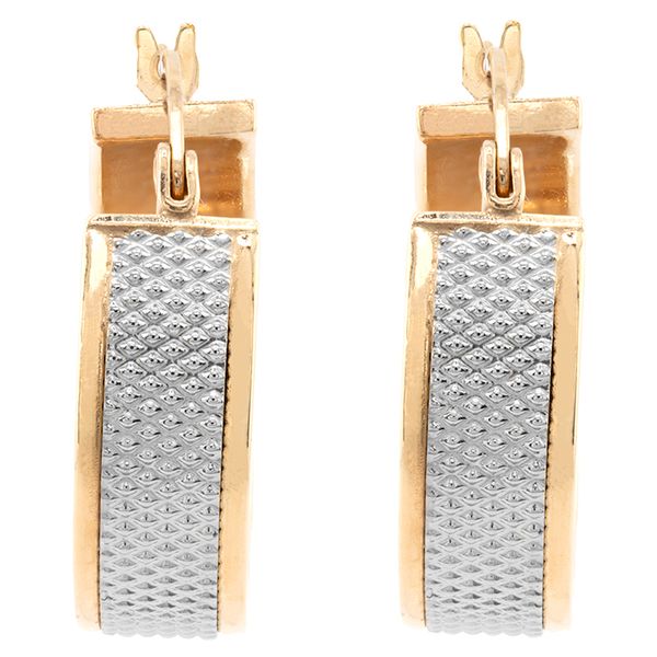 10K Two-Tone Gold Small Hoop Earrings Image 2 John Anthony Jewellers Ltd. Kitchener, ON