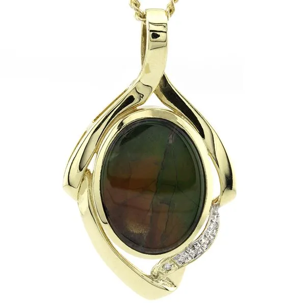 Estate 14K Ammolite and Diamond Pendant John Anthony Jewellers Ltd. Kitchener, ON