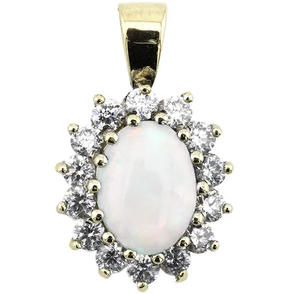 9Kt Yellow Gold Opal and Cubic Zirconia Pendant John Anthony Jewellers Ltd. Kitchener, ON