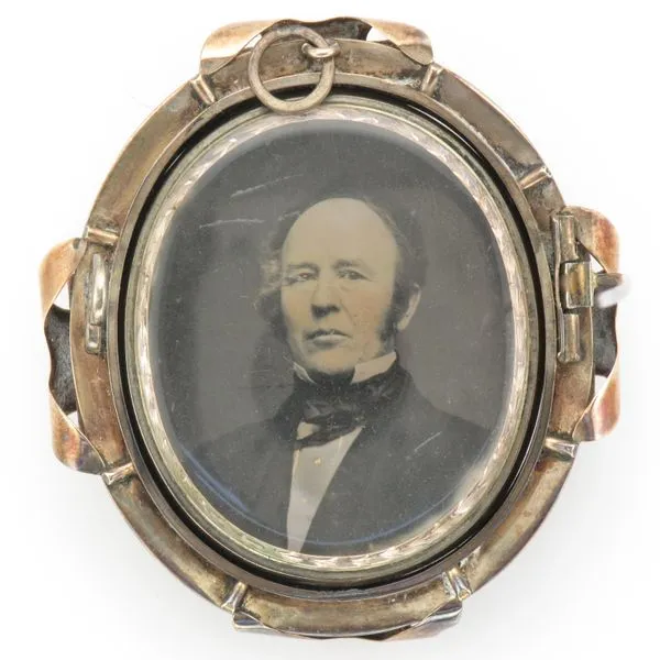 Estate 10K Yellow Gold Mourning Brooch/Pendant with Hair and Photo Image 2 John Anthony Jewellers Ltd. Kitchener, ON