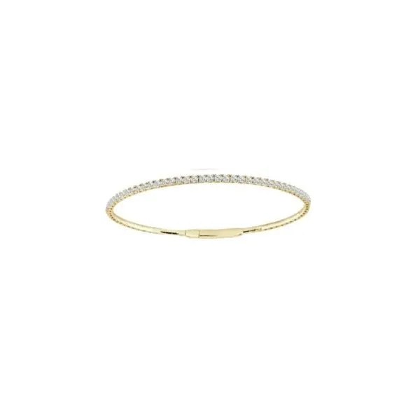 14 Karat White Gold Flexible Bangle Bracelet With 1.54 Carats Of Round Brilliant Diamonds John Michael Matthews Fine Jewelry Vero Beach, FL