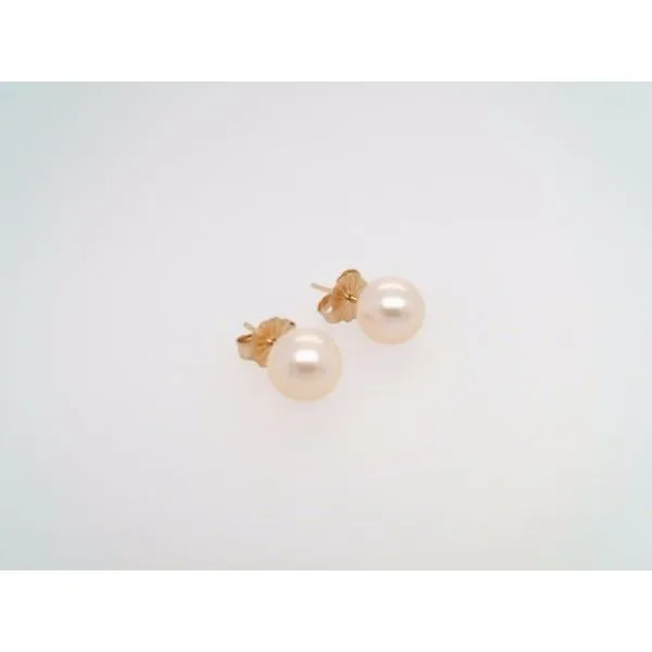 14 Karat Yellow Gold 7-8 Mm White Freshwater Pearl Stud Earrings John Michael Matthews Fine Jewelry Vero Beach, FL