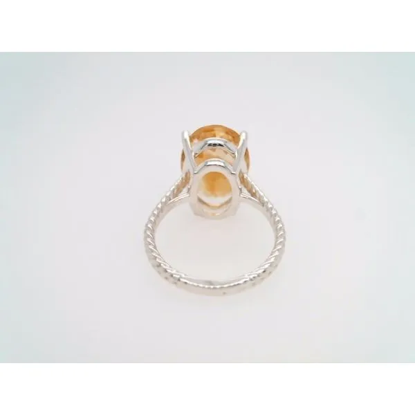 Sterling Silver Citrine Ring With Braided Shank Detail Image 3 John Michael Matthews Fine Jewelry Vero Beach, FL