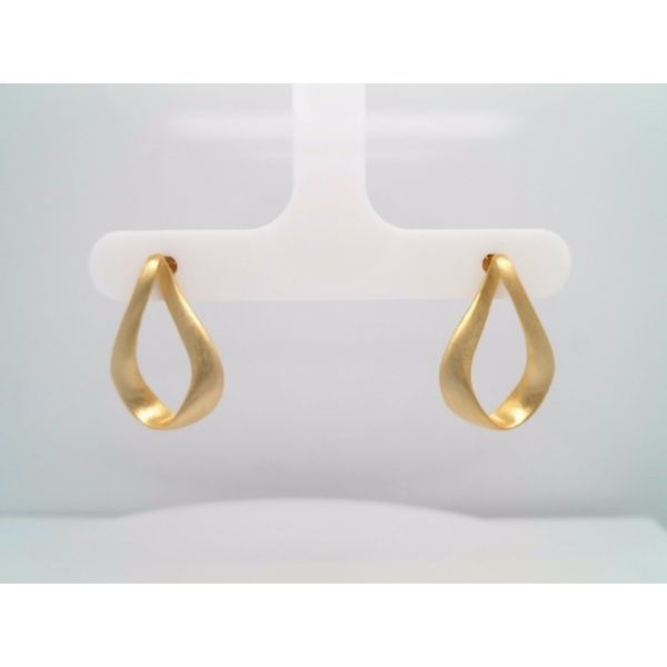 Sterling Silver With 18 Karat Gold Vermail Post Earrings With Brushed Finish John Michael Matthews Fine Jewelry Vero Beach, FL