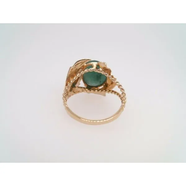 Vintage 14 Karat Yellow Gold Adventurine Leaf Design Ring Image 3 John Michael Matthews Fine Jewelry Vero Beach, FL