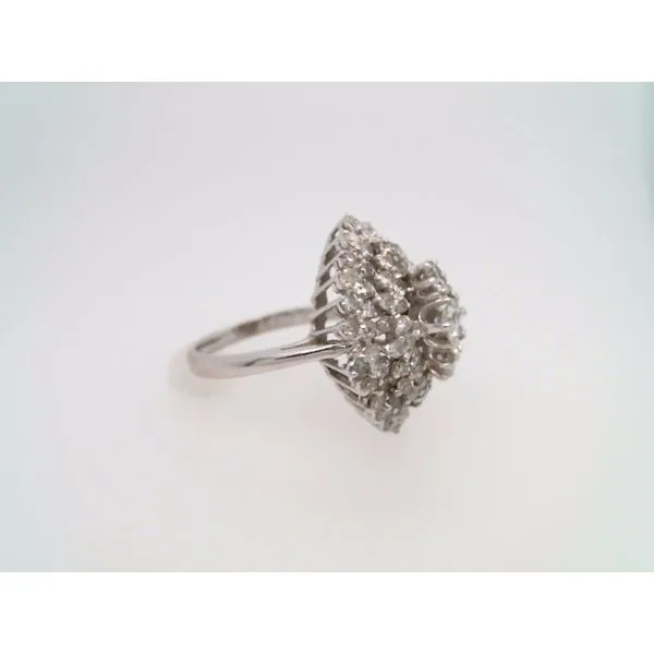 14 Karat White Gold Diamond Cluster Cocktail Ring With Marquise Shape Image 4 John Michael Matthews Fine Jewelry Vero Beach, FL