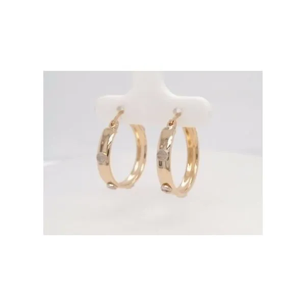 Vintage 14 Karat Yellow Gold 4 Mm Hoop Earrings With Screw Head Detail John Michael Matthews Fine Jewelry Vero Beach, FL