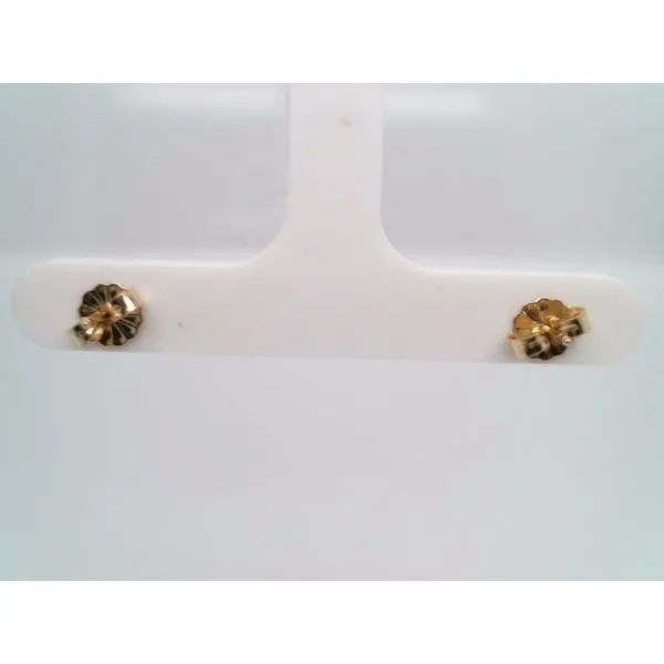 Vintage 14 Karat Yellow Gold Bezel Set Round Brilliant Diamond Stud Earrings Image 5 John Michael Matthews Fine Jewelry Vero Beach, FL