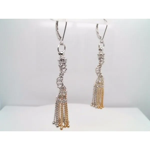 Vintage 14 Karat Yellow & White Gold Diamond Cut Sparkle Twist Earrings Image 5 John Michael Matthews Fine Jewelry Vero Beach, FL