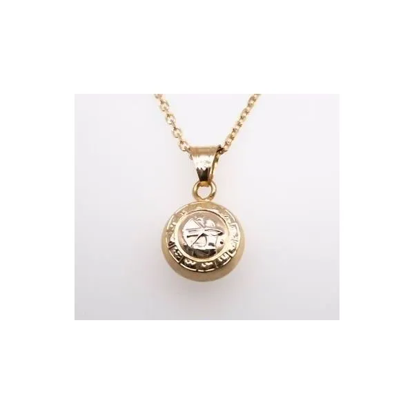 Vintage 18 Karat Yellow Gold Saggitarius Zodiac & Astrological Calendar Charm Pendant John Michael Matthews Fine Jewelry Vero Beach, FL