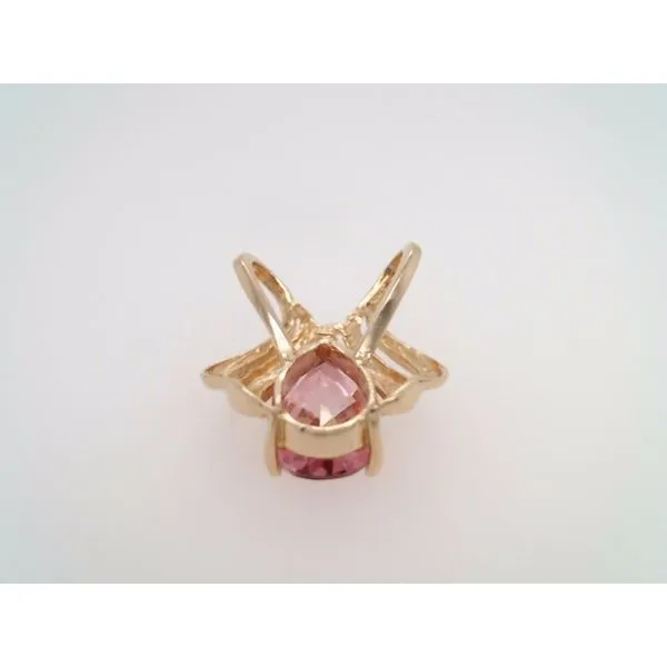 Vintage 14 Karat Yellow Gold Pear Shaped Pink Topaz Slide Pendant Image 5 John Michael Matthews Fine Jewelry Vero Beach, FL
