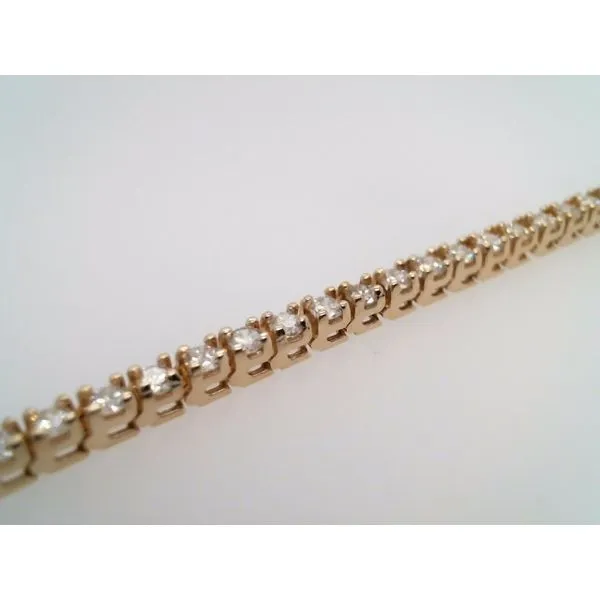Vintage 14 Karat Yellow Gold Prong Set Diamond Line Bracelet 7.25