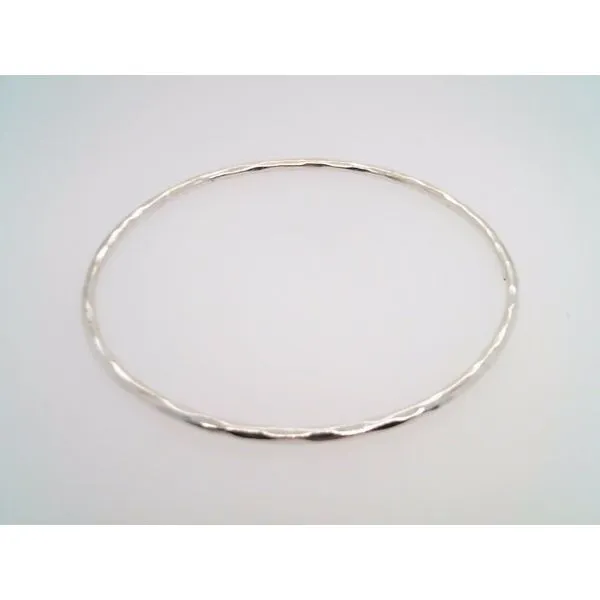 Vintage Sterling Silver 2 Mm Hammered Finish Bangle Bracelet John Michael Matthews Fine Jewelry Vero Beach, FL