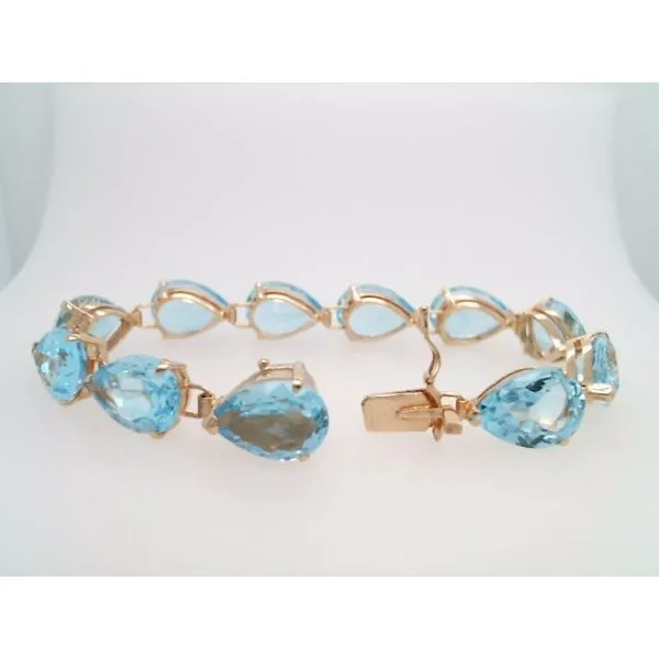 Vintage 14 Karat Yellow Gold Pear Shaped Link Bracelet 7 