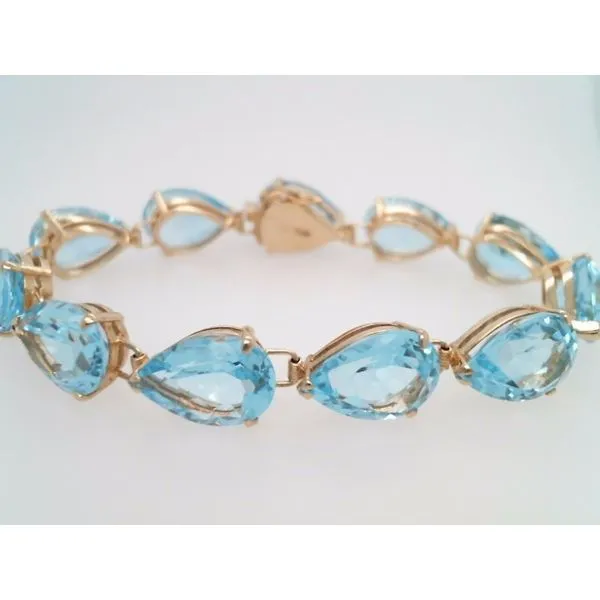 Vintage 14 Karat Yellow Gold Pear Shaped Link Bracelet 7 