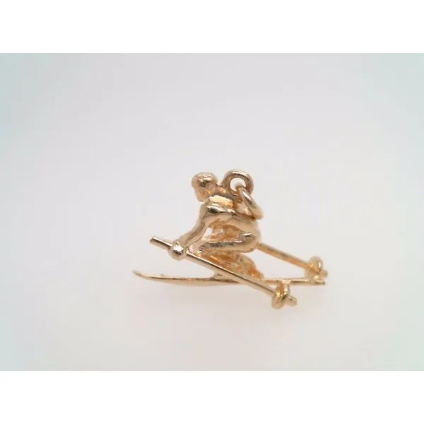 Vintage 14 Karat Yellow Gold Skier Charm Image 2 John Michael Matthews Fine Jewelry Vero Beach, FL