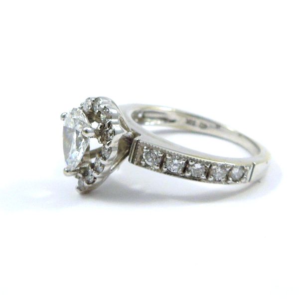 Pear Cut Diamond Halo Engagement Ring Image 2 Joint Venture Jewelry Cary, NC