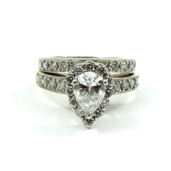 Pear Cut Diamond Halo Engagement Ring Joint Venture Jewelry Cary, NC