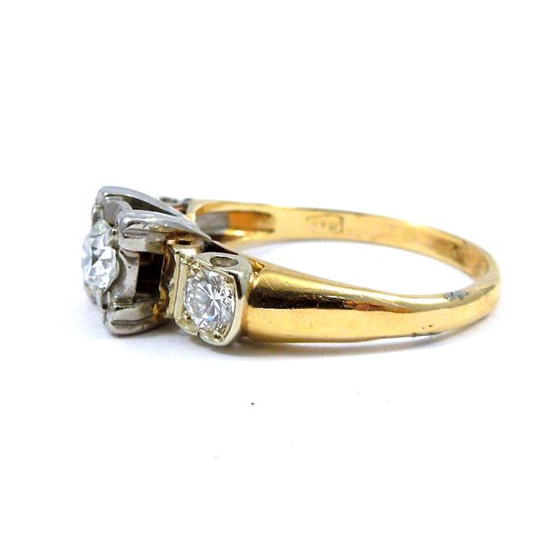 Vintage Three Stone Engagement Ring Image 2 Joint Venture Jewelry Cary, NC