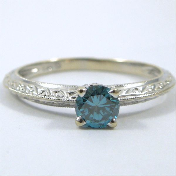 Blue Diamond Solitaire Ring Joint Venture Jewelry Cary, NC
