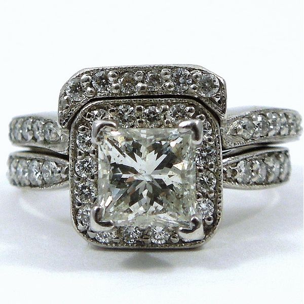 Platinum Diamond Engagement Set Joint Venture Jewelry Cary, NC