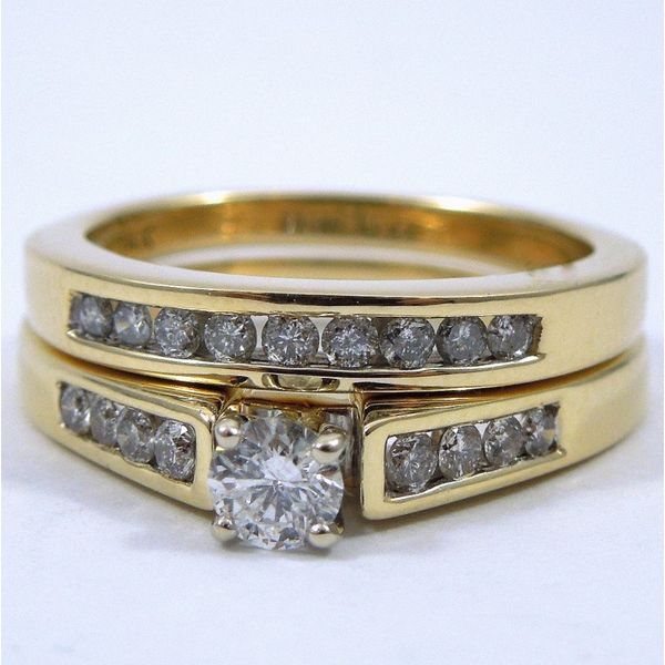 Yellow Gold Diamond Engagement Set Joint Venture Jewelry Cary, NC