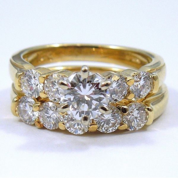Yellow Gold Diamond Engagement Set Joint Venture Jewelry Cary, NC