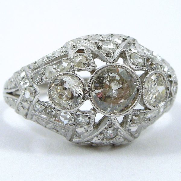 Vintage Diamond Three Stone Engagement Ring Joint Venture Jewelry Cary, NC
