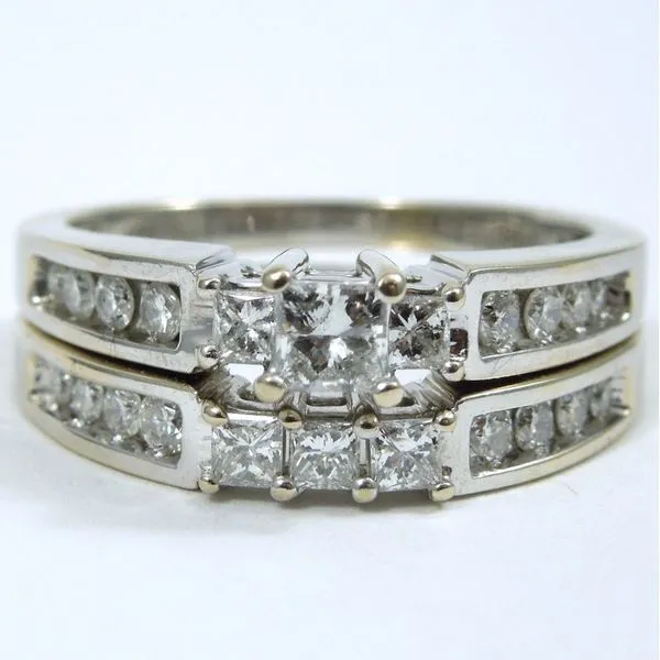 Three Stone, Princess Cut Diamond Engagement Set Joint Venture Jewelry Cary, NC