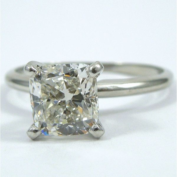 Cushion Cut Diamond Solitaire Engagement Ring Image 2 Joint Venture Jewelry Cary, NC