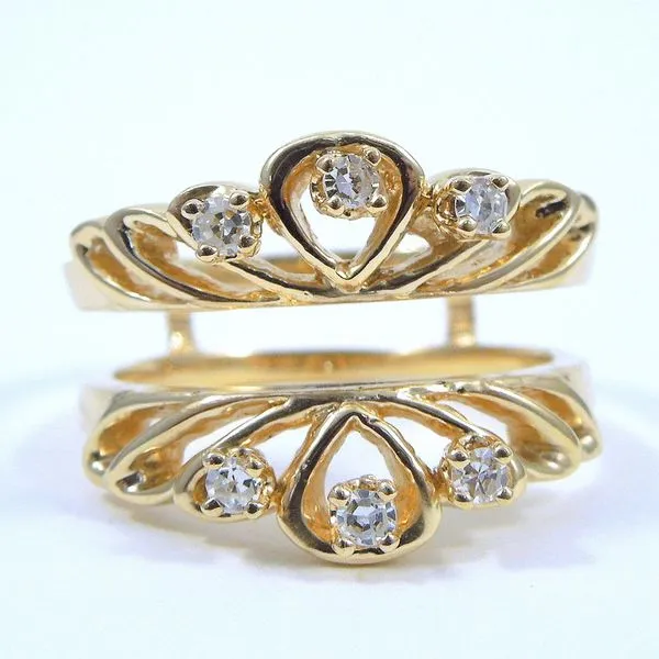 Vintage Diamond Engagement Ring With Guard Bands Image 3 Joint Venture Jewelry Cary, NC